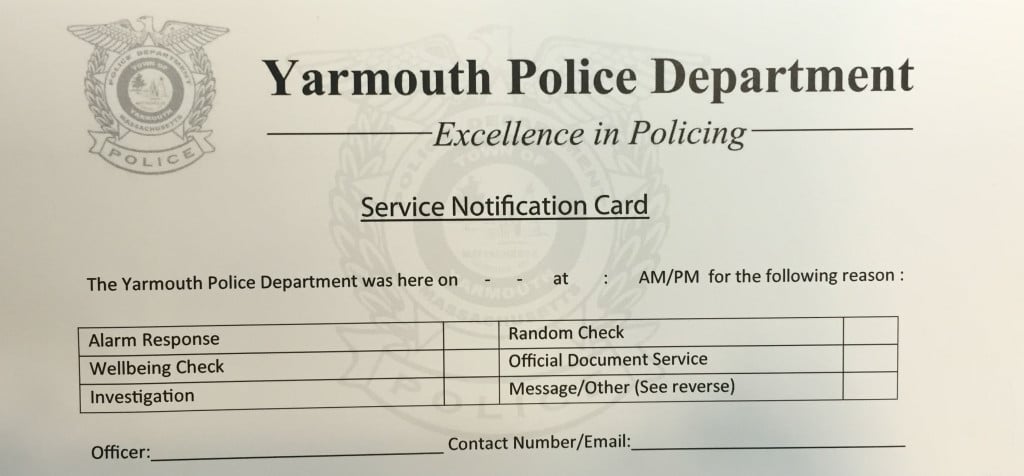 Community Policing Initiative: Business Service Notification Cards ...